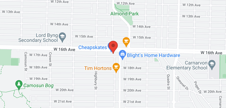 map of 203 3637 W 17TH AVENUE
